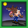 狼男−改−背景有バージョン ウルフ WOLF フリーキャラクター